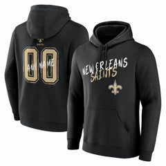 New Orleans Saints Hustle Personalized Name & Number Hoodie Black | NFL
