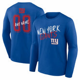 New York Giants Hustle Personalized Name & Number Long Sleeve T-Shirt Royal | NFL