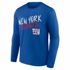 New York Giants Hustle Personalized Name & Number Long Sleeve T-Shirt Royal | NFL