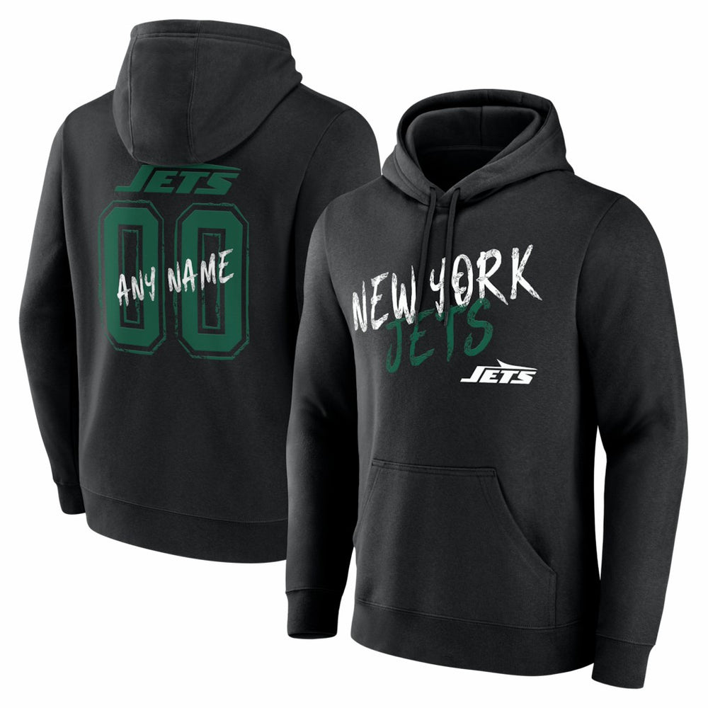 New York Jets Hustle Personalized Name & Number Hoodie Black | NFL