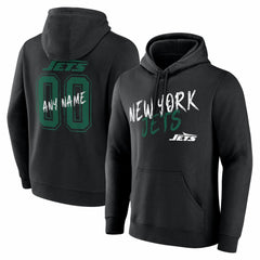 New York Jets Hustle Personalized Name & Number Hoodie Black | NFL