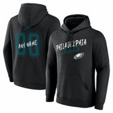 Philadelphia Eagles Hustle Personalized Name & Number Hoodie Black | NFL