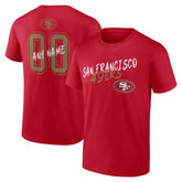 San Francisco 49ers Hustle Personalized Name & Number T-Shirt Scarlet | NFL