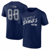 Seattle Seahawks Hustle Personalized Name & Number T-Shirt College Navy | NFL