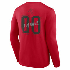 Tampa Bay Buccaneers Hustle Personalized Name & Number Long Sleeve T-Shirt Red | NFL