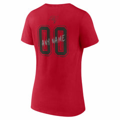 Tampa Bay Buccaneers Women's Hustle Personalized Name & Number V-Neck T-Shirt Red | NFL