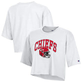 Kansas City Chiefs Champion Women's Boyfriend Cropped T-Shirt White | NFL
