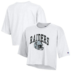 Las Vegas Raiders Champion Women's Boyfriend Cropped T-Shirt White | NFL