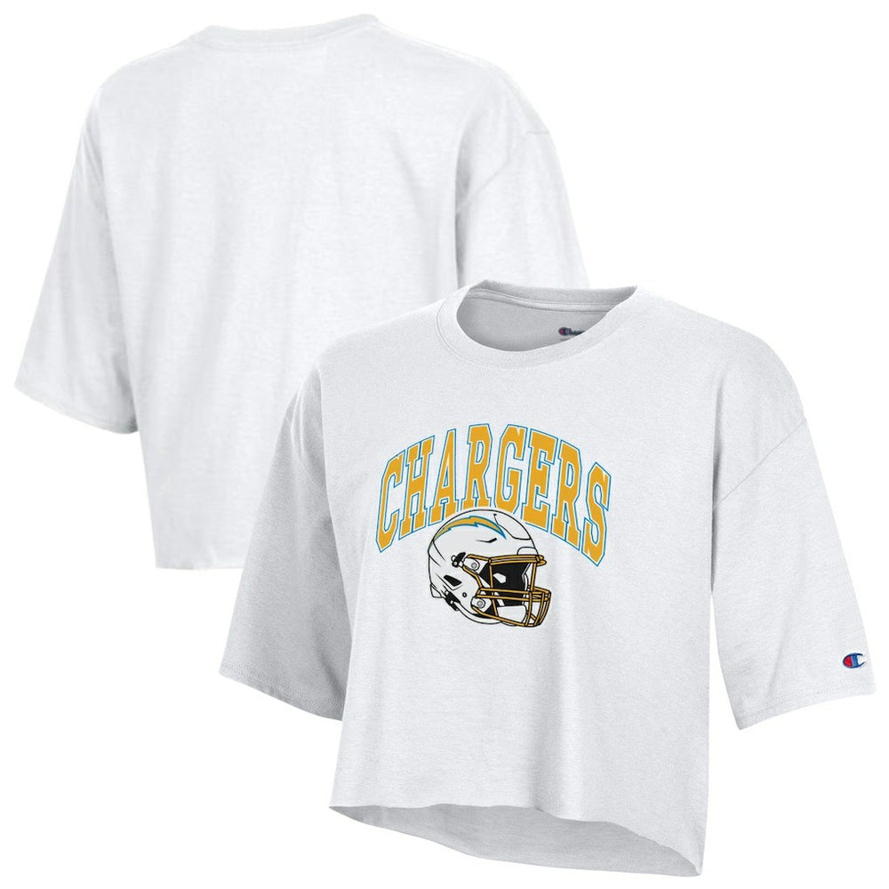 Los Angeles Chargers Champion Women's Boyfriend Cropped T-Shirt White | NFL