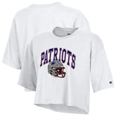 New England Patriots Champion Women's Boyfriend Cropped T-Shirt White | NFL