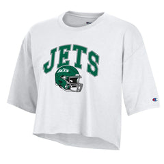 New York Jets Champion Women's Boyfriend Cropped T-Shirt White | NFL