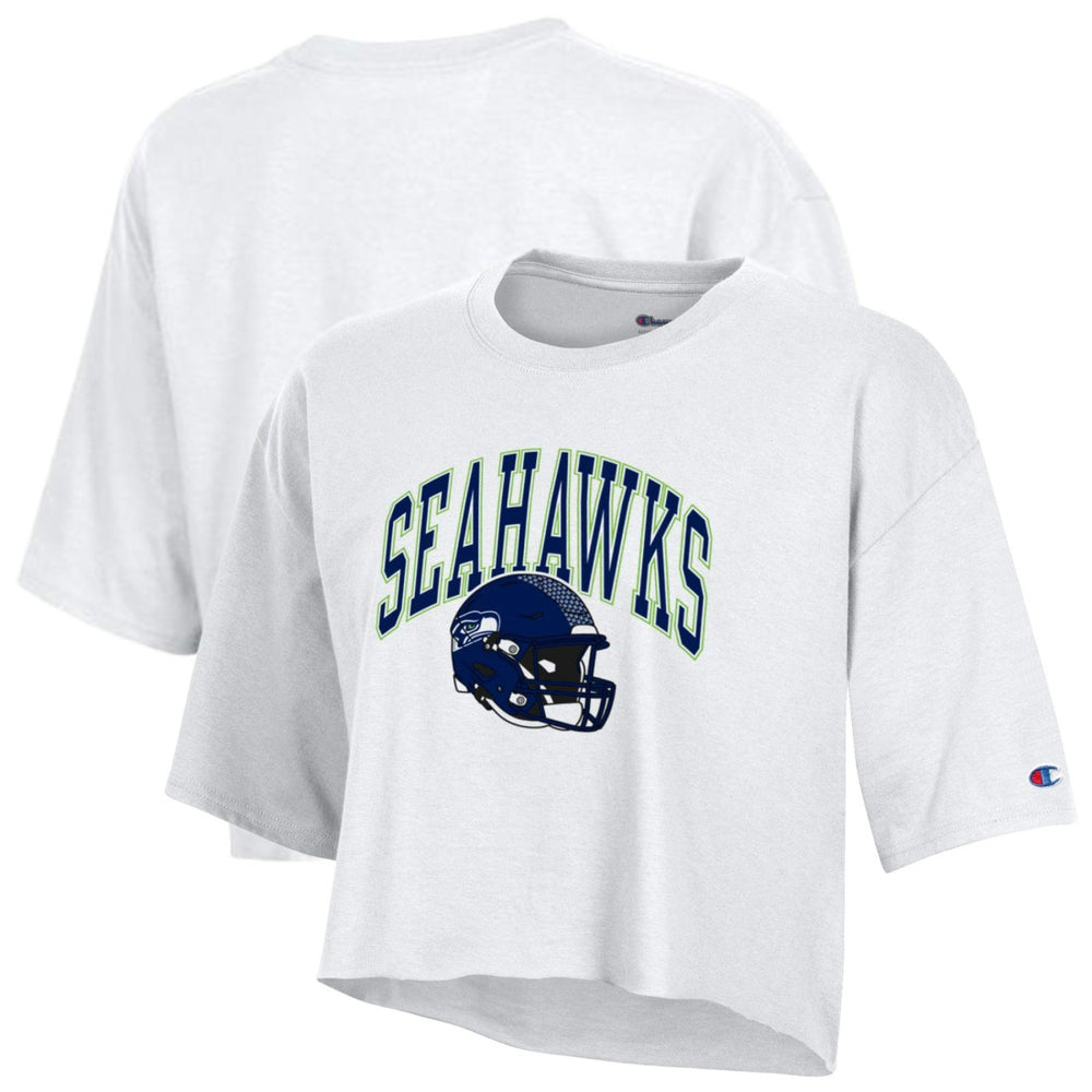 Seattle Seahawks Champion Women's Boyfriend Cropped T-Shirt White | NFL