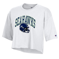 Seattle Seahawks Champion Women's Boyfriend Cropped T-Shirt White | NFL