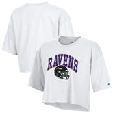 Baltimore Ravens Champion Women's Boyfriend Cropped T-Shirt White | NFL