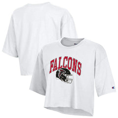 Atlanta Falcons Champion Women's Boyfriend Cropped T-Shirt White | NFL