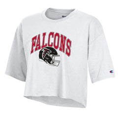 Atlanta Falcons Champion Women's Boyfriend Cropped T-Shirt White | NFL