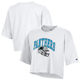 Carolina Panthers Champion Women's Boyfriend Cropped T-Shirt White | NFL