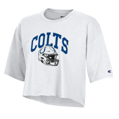 Indianapolis Colts Champion Women's Boyfriend Cropped T-Shirt White | NFL