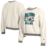 Miami Dolphins Champion Women's Reverse Weave Fleece Sweatshirt Cream | NFL