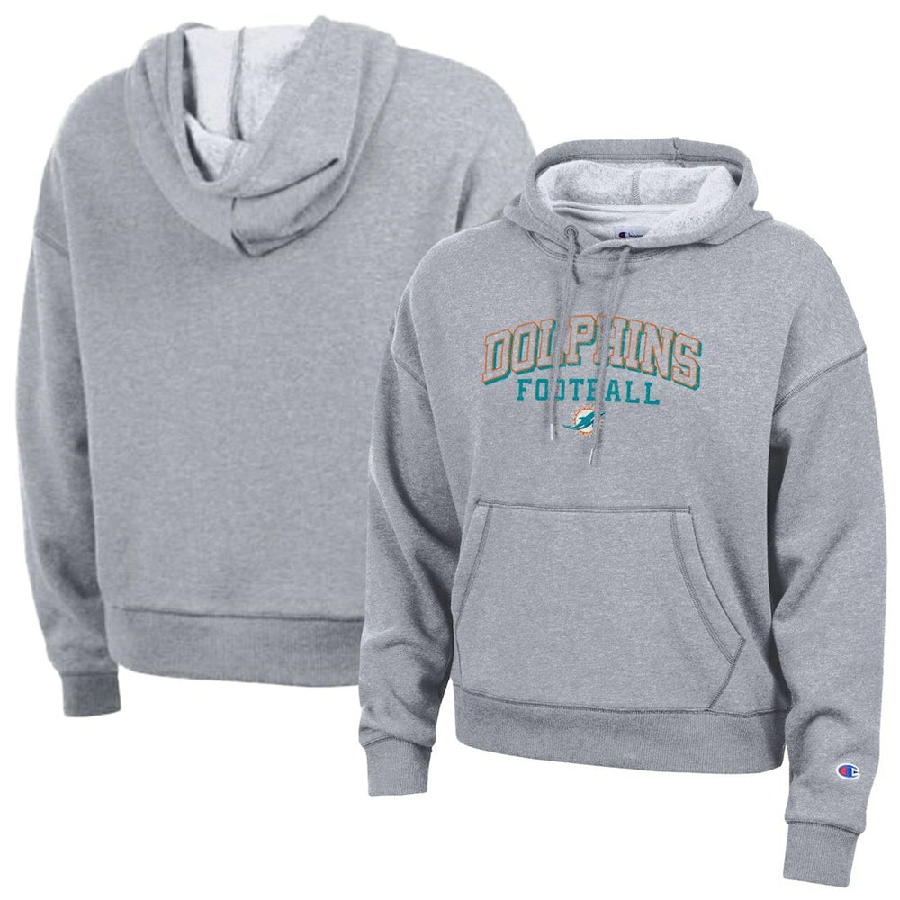 Miami Dolphins Champion Women's Triumph Tri-Blend Hoodie Gray | NFL