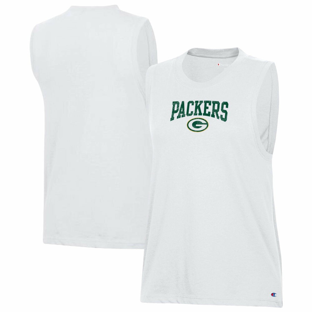 Green Bay Packers Champion Women's Muscle Tank Top White | NFL