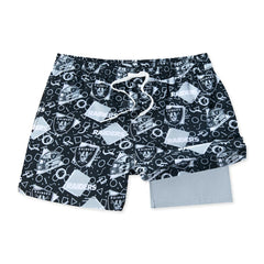 Las Vegas Raiders Chubbies Game Day Fit Classic Lined Swim Trunks Black | NFL