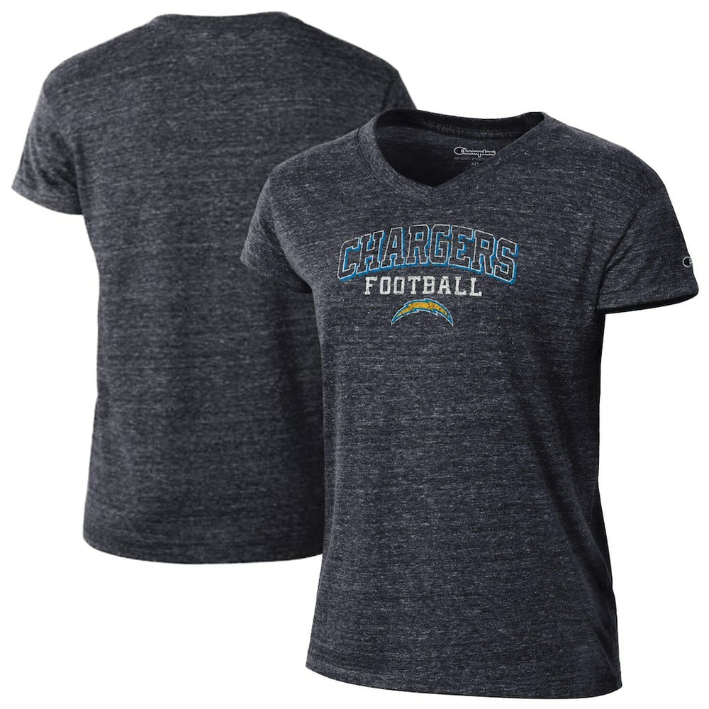 Los Angeles Chargers Champion Women's Triumph Tri-Blend V-Neck T-Shirt Black | NFL