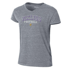 Minnesota Vikings Champion Women's Triumph Tri-Blend V-Neck T-Shirt Heather Gray | NFL