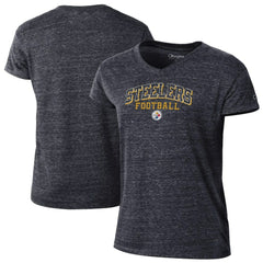 Pittsburgh Steelers Champion Women's Triumph Tri-Blend V-Neck T-Shirt Black | NFL