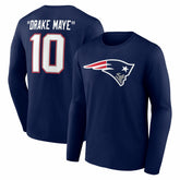 Drake Maye New England Patriots Nickname Long Sleeve T-Shirt Navy | NFL