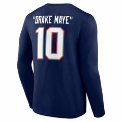 Drake Maye New England Patriots Nickname Long Sleeve T-Shirt Navy | NFL