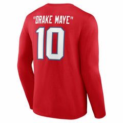 Drake Maye New England Patriots Nickname Long Sleeve T-Shirt Red | NFL