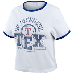 Texas Rangers WEAR by Erin Andrews Women's Ringer Baby T-Shirt - MLB