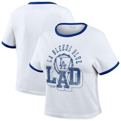 Los Angeles Dodgers WEAR by Erin Andrews Women's Ringer Baby T-Shirt - MLB