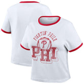 Philadelphia Phillies WEAR by Erin Andrews Women's Ringer Baby T-Shirt - MLB