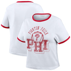 Philadelphia Phillies WEAR by Erin Andrews Women's Ringer Baby T-Shirt - MLB