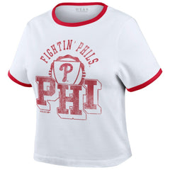 Philadelphia Phillies WEAR by Erin Andrews Women's Ringer Baby T-Shirt - MLB