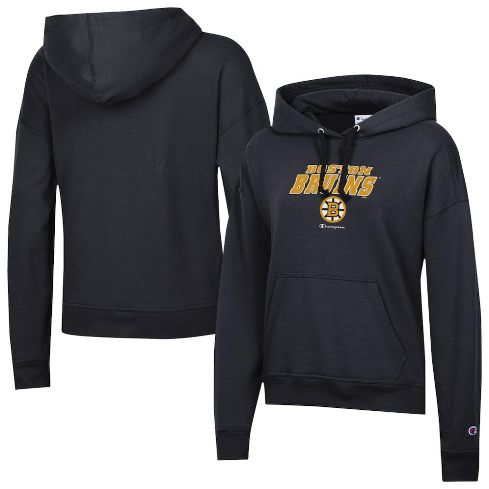 Boston Bruins Champion Women's Powerblend Fleece Hoodie - Black - NHL