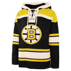 Jeremy Swayman Boston Bruins '47 Player Name & Number Lacer Hoodie - Black - NHL