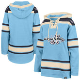 Washington Capitals '47 Women's Superior Lacer Pullover Hoodie - Light Blue - NHL