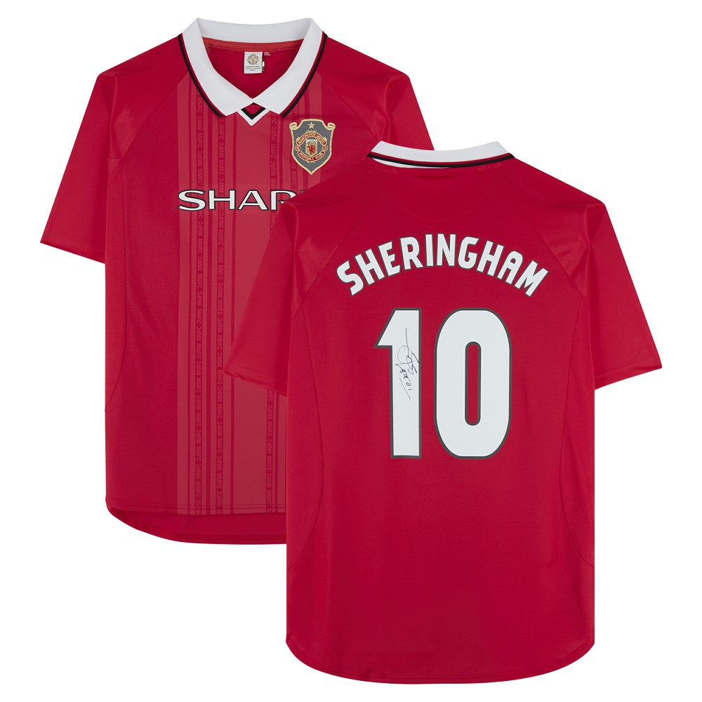 Teddy Sheringham Manchester United Autographed 1999 Red UEFA Champions League Home Jersey Icons | Adidas discount