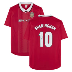Teddy Sheringham Manchester United Autographed 1999 Red UEFA Champions League Home Jersey Icons | Adidas discount