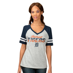 Detroit Tigers G-III 4Her by Carl Banks Women's Goal Line Raglan V-Neck T-Shirt - MLB