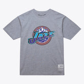 Utah Jazz Unisex Hardwood Classics Arch T-Shirt Heather Gray - NBA
