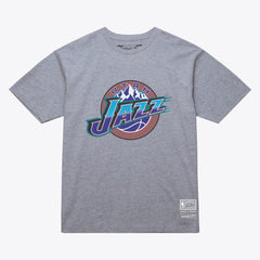 Utah Jazz Unisex Hardwood Classics Arch T-Shirt Heather Gray - NBA