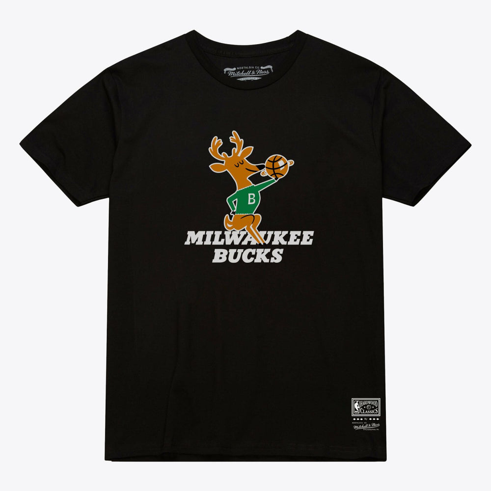 Milwaukee Bucks Unisex Hardwood Classics Arch T-Shirt Black - NBA