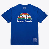 Denver Nuggets Unisex Hardwood Classics Basic Logo Arch T-Shirt Royal - NBA