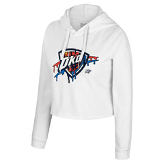 Oklahoma City Thunder Stadium Essentials Women's Ice Cream Cropped Hoodie White - NBA