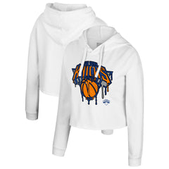 New York Knicks Stadium Essentials Women's Ice Cream Cropped Hoodie White - NBA