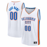 Oklahoma City Thunder Youth Fastbreak Custom Jersey Association Edition White - NBA